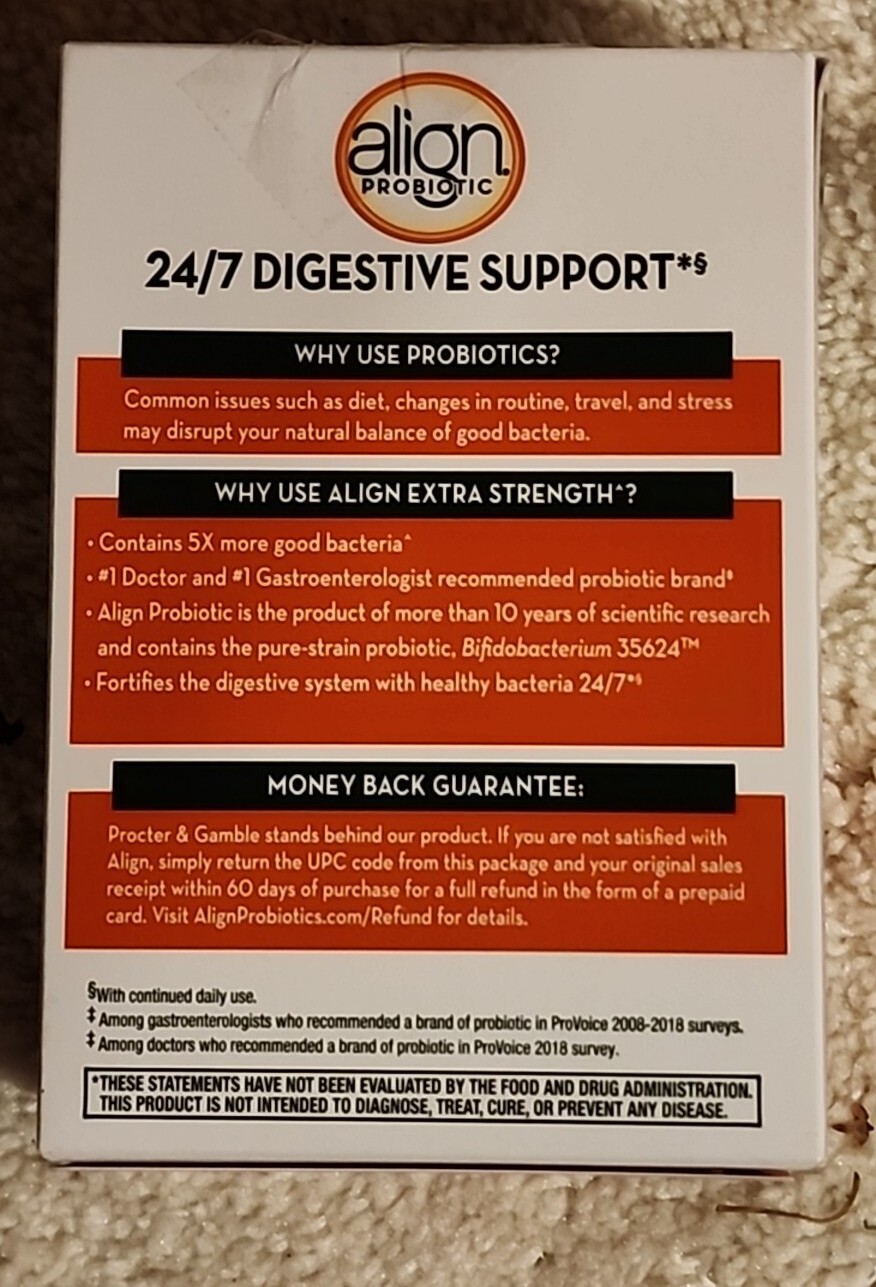 Align 5x Extra Strength Probiotic Supplement Capsules Exp 09/24 New