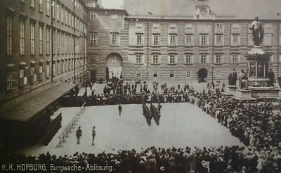 Vienna Austria RPPC Postcard Early 1900s Hofburg Castle Guard Burg Theater Imper