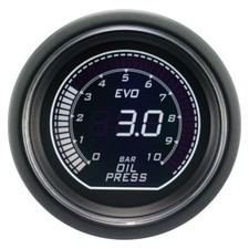 EVO 52mm 2-1/16" Digital Oil Pressure Gauge 0 10 BAR White Green LCD
