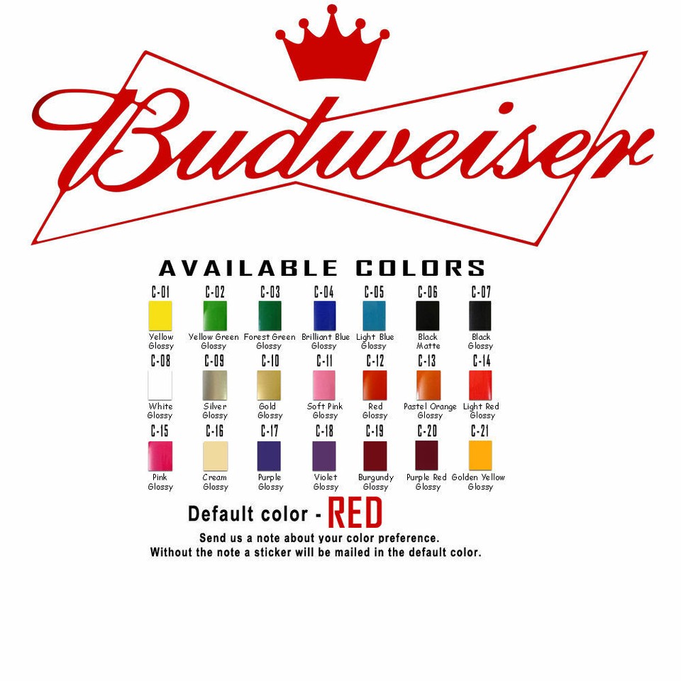 Budweiser Logo Vinyl Decal Sticker Window Storage Beer Breweriana USA ...