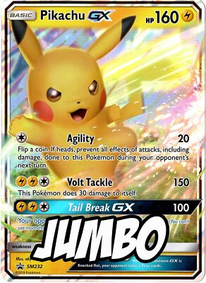 Pokemon Pikachu GX SM232 SM BLACK STAR PROMO CARD (Jumbo/Oversized