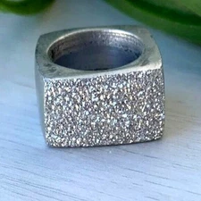 Vestopazzo iTALIAN Original Square Aluminum Rings Women Ring Handmade Jewelry