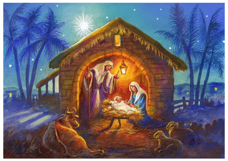 AWS Vetrofania Capanna Natività Natale Effetto vetrata Finestra presepe window