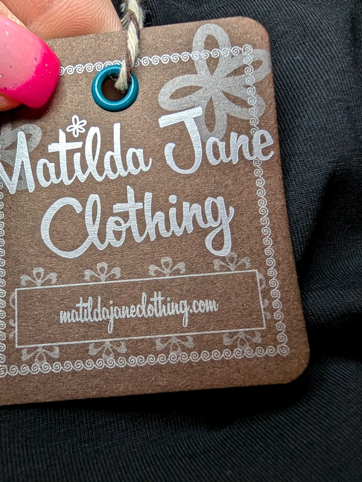 NUEVO NUEVO CON ETIQUETAS Pantalones Matilda Jane Niños Negros Volantes Acampanados Pierna Pull On Informal Ajuste Cómodo Foto 2 de 4