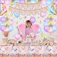175PCS Butterfly Party Decorations Kit - Balloons, Banner & More for Girls,Women