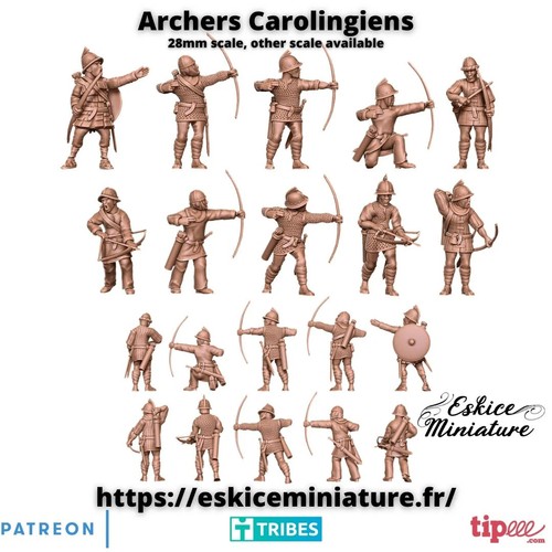 10 Archers Carolingiens, Âge sombre, Wargame Historique - Imagen 2 de 2