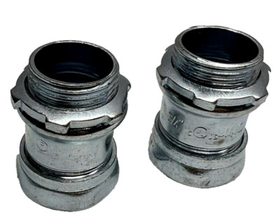 (Lot of 2) ETP EMT Compression Conduit Coupling 3/4'', Locknut **Free Shipping**
