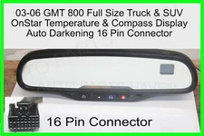 03-06 Chevy GMC - Rear View Mirror - Auto Dim Compass Temperature OnStar OEM