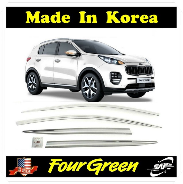 Window Door Sun Vent Visor Rain Guards Chrome for 20172019 Kia Sportage ⭐⭐⭐⭐⭐ eBay