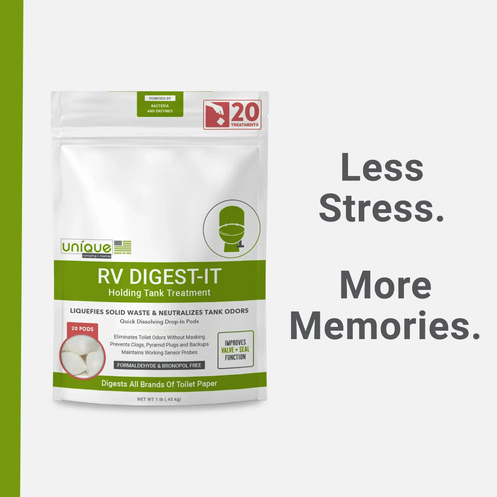 Unique RV DigestIt Holding Tank Treatment 20 DropIn Pod Treatments