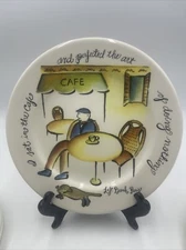 8 Tully's Coffee Luncheon Plate by Rosanna Inspirational Inscription Italy