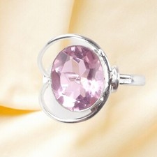 Natural Morganite Gemstone 925 Sterling Silver Ring All Size Gift For Her DL