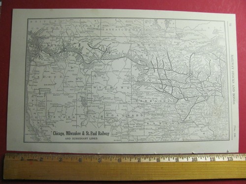 1918 CHICAGO MILWAUKEE & ST. PAUL SYSTEM MAP CM&STP RR STATIONS HISTORY