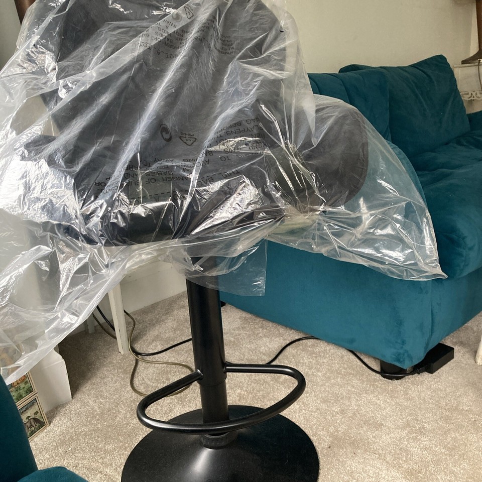 Designer Soft Velvet Kitchen Counter Bar Stool Bistro Café Matt Black