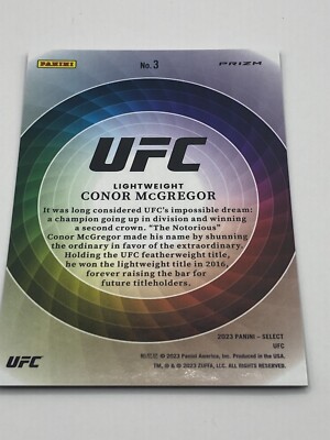 UFC　SELECT　カラーホイール　コナー・マクレガー　カード 2023 Panini Select UFC CONOR MCGREGOR Color Wheel Prizm #3