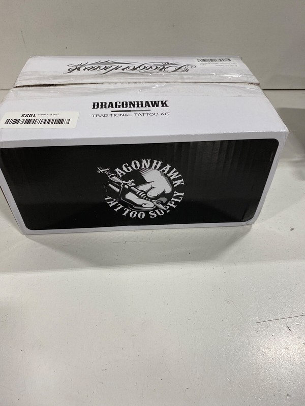 Dragonhawk Tattoo Kit Rotary Machine Power Supply Immortal Black Ink Needle -...