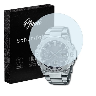 Bruni 2x Folie für Casio GST-B400D-1AER Schutzfolie Displayschutzfolie