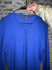 Ralph Lauren sport  women merino wool blue button down cardigan sweater