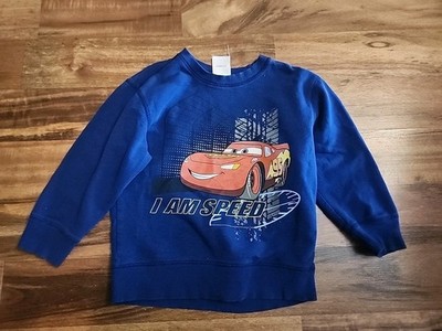 XS Size 4 Lightning McQueen Blue Sweatshirt ~ I AM SPEED ~  Disney