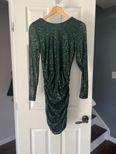 Windsor Sequin Dress Small S Hunter Green NWT Bodycon Long Sleeve Party Holiday