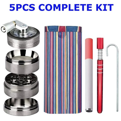 #ad #ad 5PC Wooden Dugout Pipe Self Cleaning Metal Bat Poker Smoking Pipe One Hitter Kit $12.99