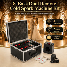 8 PCS Cold Sparkler Base Kit Dual Remote Cold Spark Machine for Wedding Stage