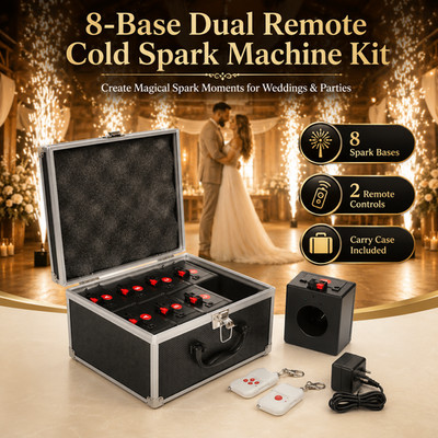 8 PCS Cold Sparkler Base Kit Dual Remote Cold Spark Machine for Wedding Stage