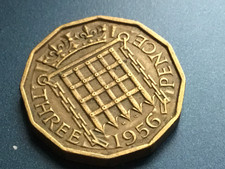 1956 Elizabeth II British Threepenny  3d