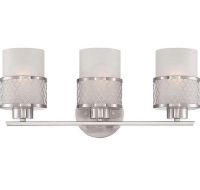 Nuvo Lighting Fusion 3 Light Vanity Fixture w/ Frosted Glass - 60-4683 BN