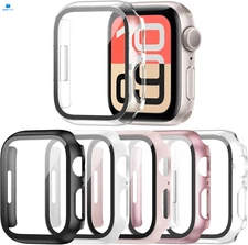 Haojavo 5 Pack Hard for 40mm SE Series 6/5/4, black/rosegold/clear/pink/white 