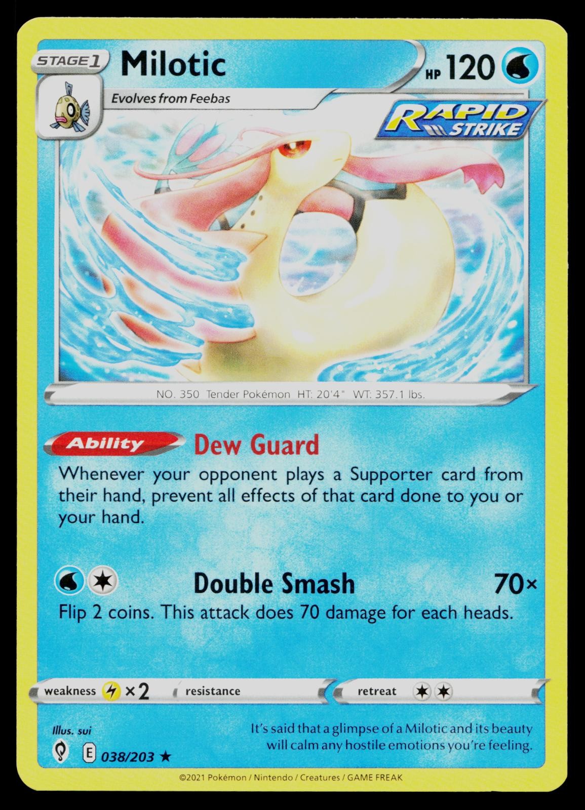 MILOTIC 038/203 RARE EVOLVING SKIES POKEMON NM