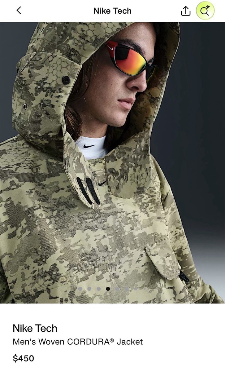 Nike Tech Woven CORDURA Jacket Camo Men's Size Small IF8494-276