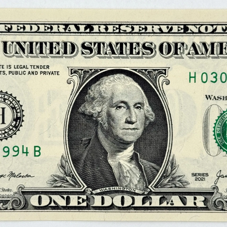 March 4th 1994 3rd April Dollar Bill Uncirculated Birthday Note $1 Fancy Serial - Image 4 of 4