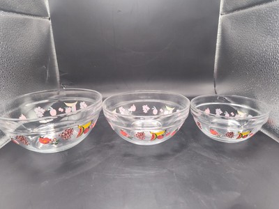 Glass Bowls Fruit Motif Mint  Condition Set of 3 DURABLE   Imperial Free Ship