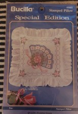 Bucilla Special Edition 63992 Fan Stamped Pillow Embroidery Kit New