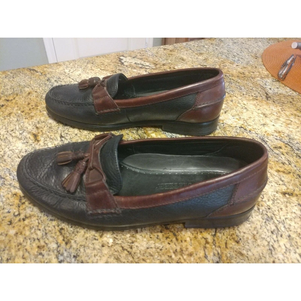 Bert Pulitzer Mocassim Borla Masculino 9.5 Cordovan/Preto Vestido Keltie Sapatos Casuais - Imagem 2 de 4