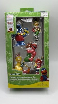Kurt S. Adler SESAME STREET 5 Piece Christmas ''Mini'' Holiday Ornament Set 2007