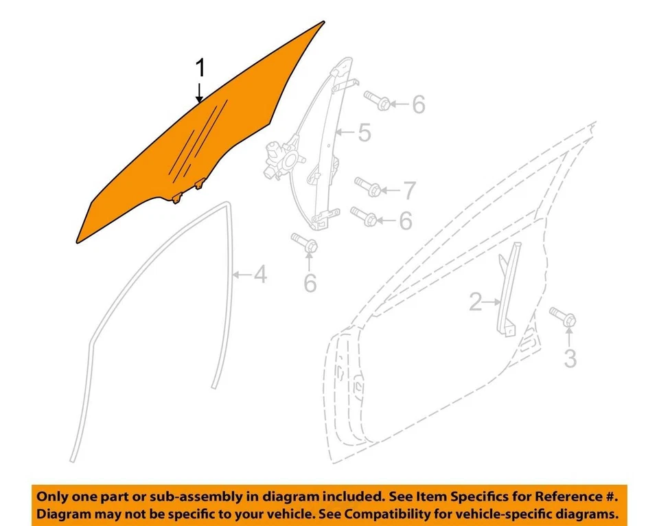 Front Door Glass/window SUBARU LEGACY Left 10 11 12 13 14 Foto 3 de 4