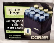 Conair Instant Heat Compact Setter Hair Style 12 Ceramic Rollers Curler Travel