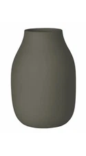 Blomus Vase Colora L, Dekovase, Blumenvase, Keramik, Steel Gray, 20 cm, 66208