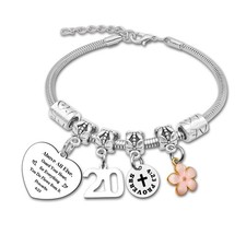 Happy 20th Birthday Gifts for Women Her Daughter Stainless Steel Bracelet 20 yea