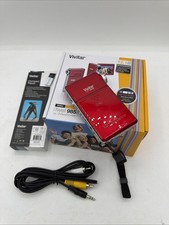 Vivitar DVR947HD Compact Camcorder Red With Case Cable And More Works Exc Cond