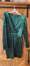 Windsor Velvet Emerald Green Formal Women's Dress Size Small Rhinestones