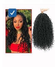 8 Packs Curly Faux Locs Crochet Hair, 14 Inch Goddess Locs Crochet Hair, Hippie