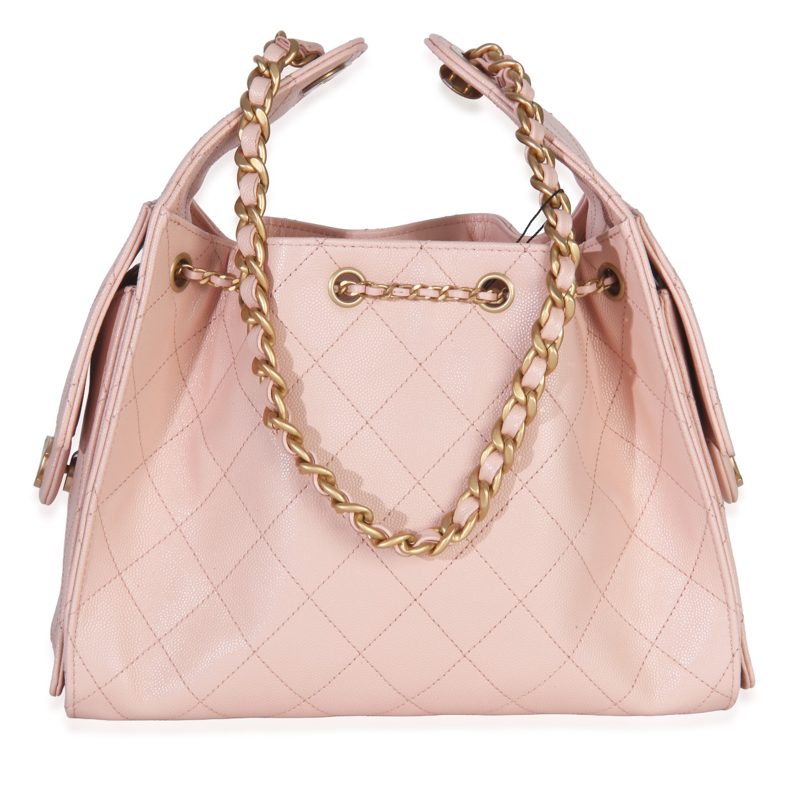 Chanel Pink Quilted Caviar Small Chanel 25 Hobo Handbag image 4