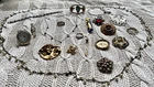 Vintage Jewelry Lot — Brooches, Sterling/Silver Jewelry, Bracelets, Watch & More