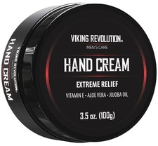 Viking Revolution Men's Hand Cream - Repair Cream for Dry, Cracked Vitamin E 3.5