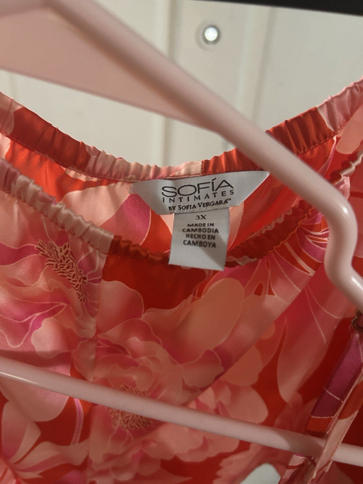 Sofia Intimates Women's Satin Cami Red Floral Pul… - image 5