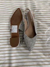 Madden Girl Delany Rhinestone Slingback Flats Silver Size 7M