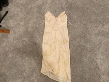 Free People  Pink Metallic Print Dress Size 10 Vintage With Tags NEW